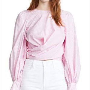 Wayf Pink Dayna Wrap Blouse